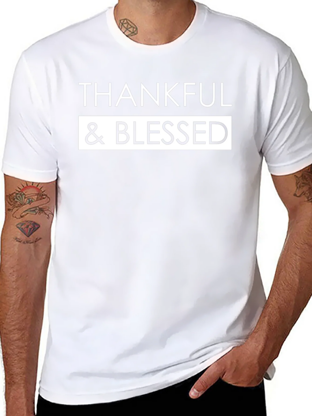 Thankful & Blessed Black Graphic Tee