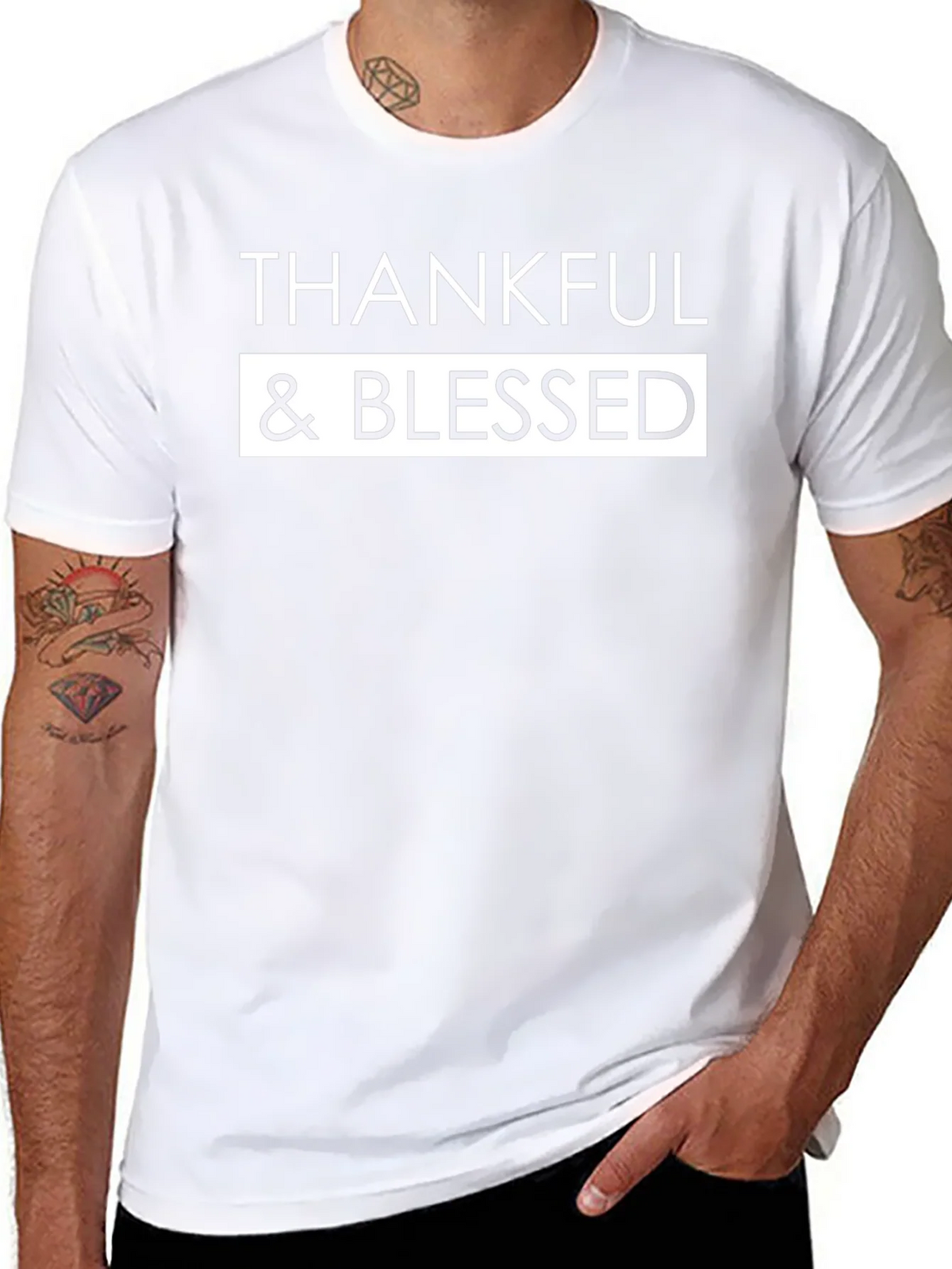Thankful & Blessed Black Graphic Tee