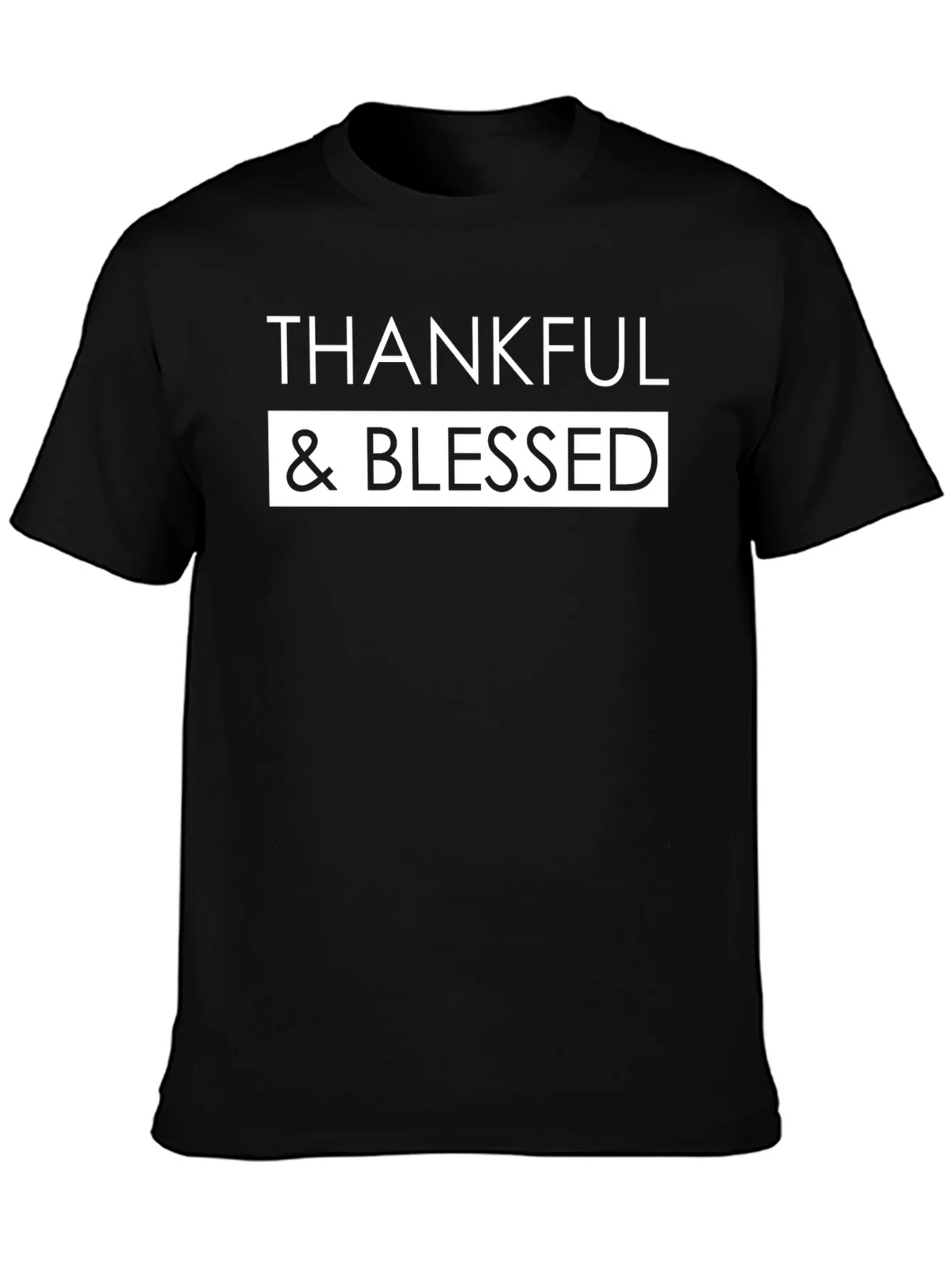 Thankful & Blessed Black Graphic Tee