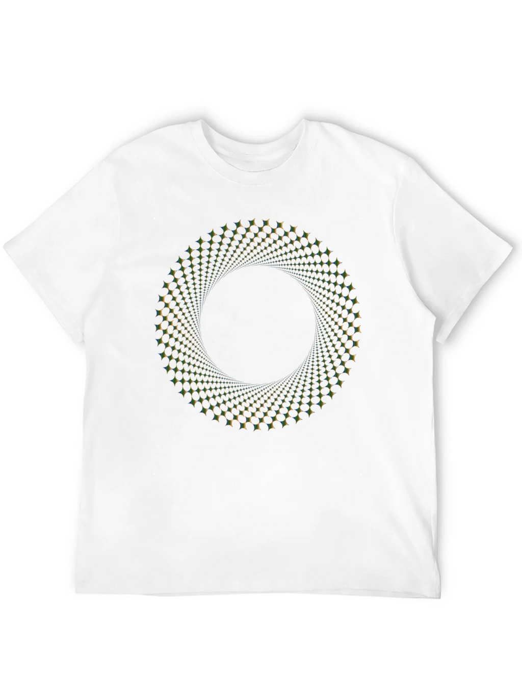 Optical Illusion Vortex Circle Black T-Shirt