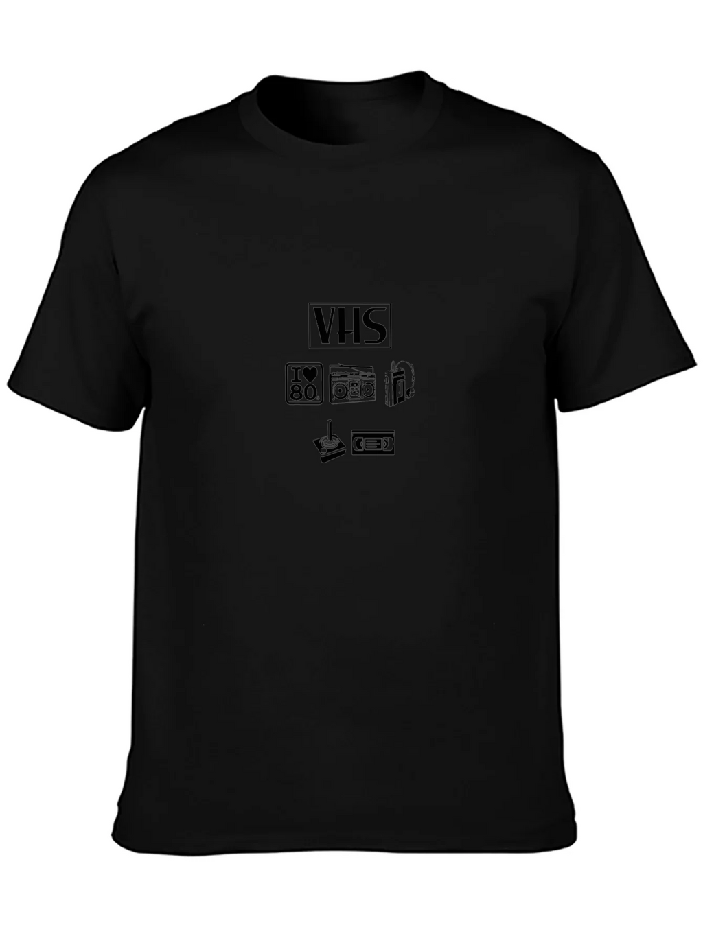 Retro VHS Era Graphic Tee - Black