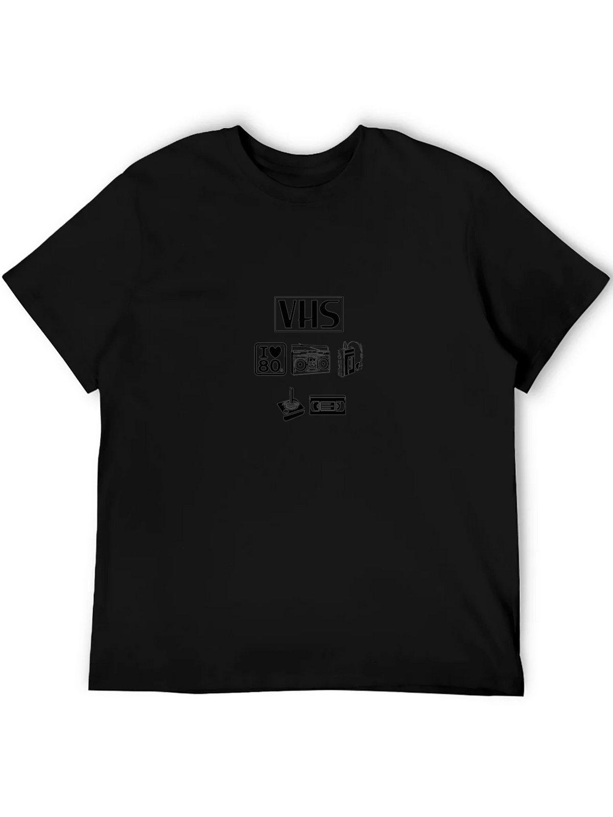 Retro VHS Era Graphic Tee - Black