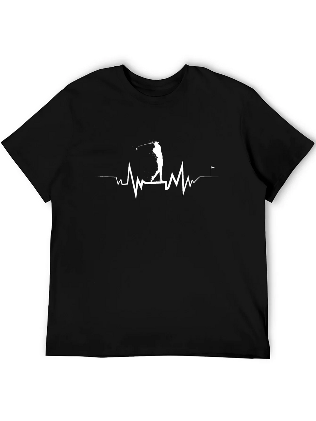 Golf Heartbeat T-Shirt - Black Graphic Tee