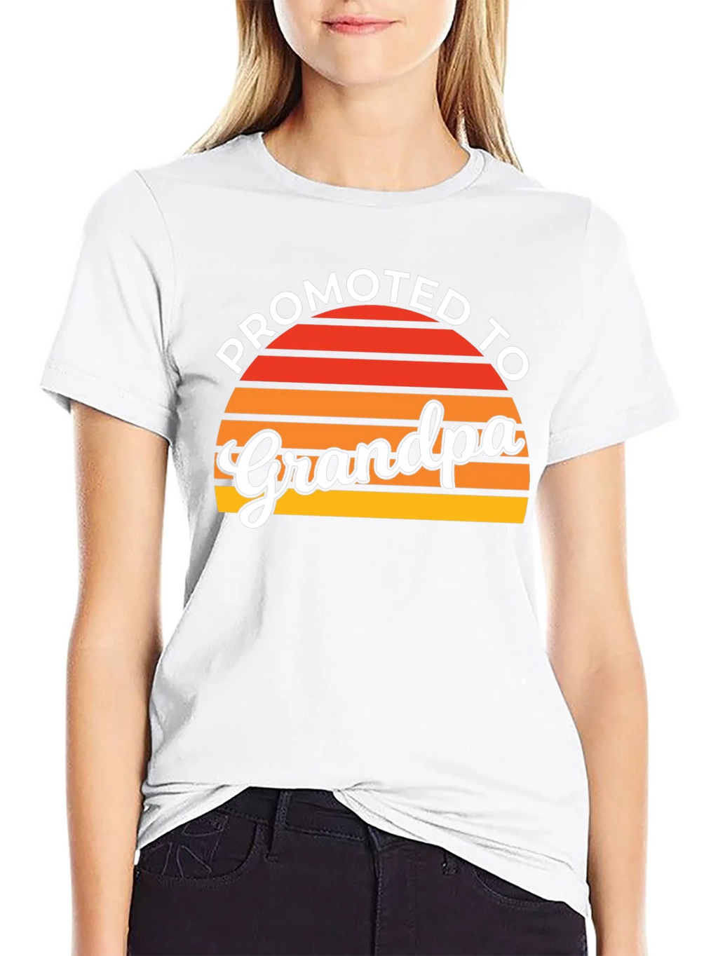 Promoted to Grandpa Graphic Tee - Retro Sunset Style