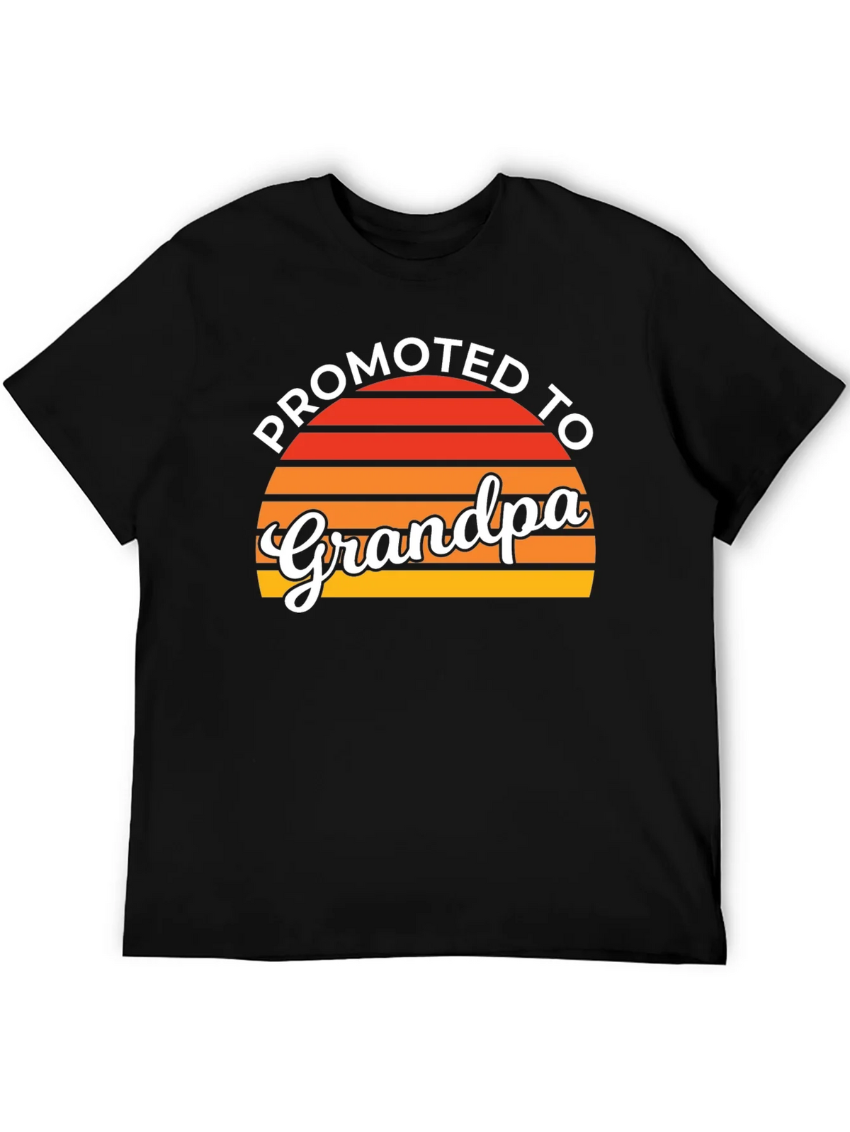 Promoted to Grandpa Graphic Tee - Retro Sunset Style
