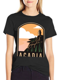 Acadia National Park T-Shirt - Coastal Lighthouse Graphic Tee
