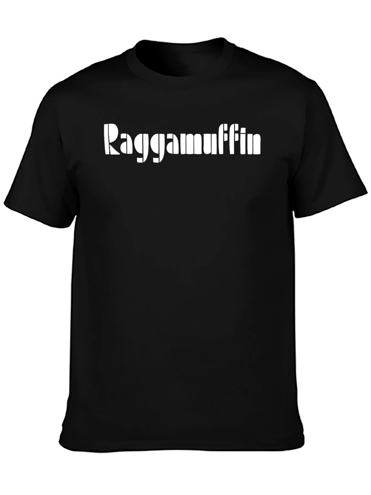 Raggamuffin Graphic T-Shirt - Black Casual Cotton Tee