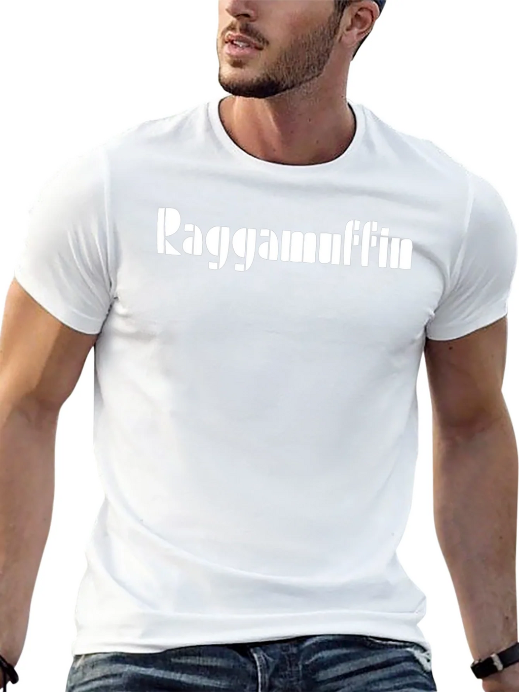 Raggamuffin Graphic T-Shirt - Black Casual Cotton Tee