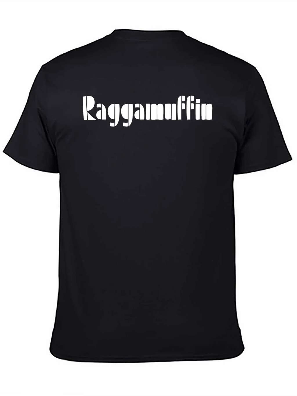 Raggamuffin Graphic T-Shirt - Black Casual Cotton Tee