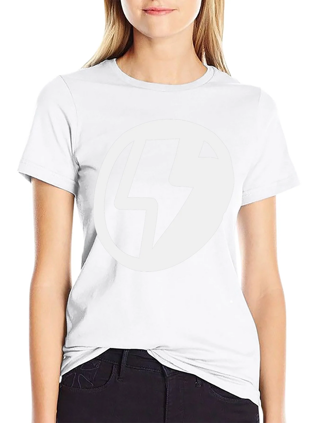Black T-Shirt with Lightning Bolt Circle Graphic