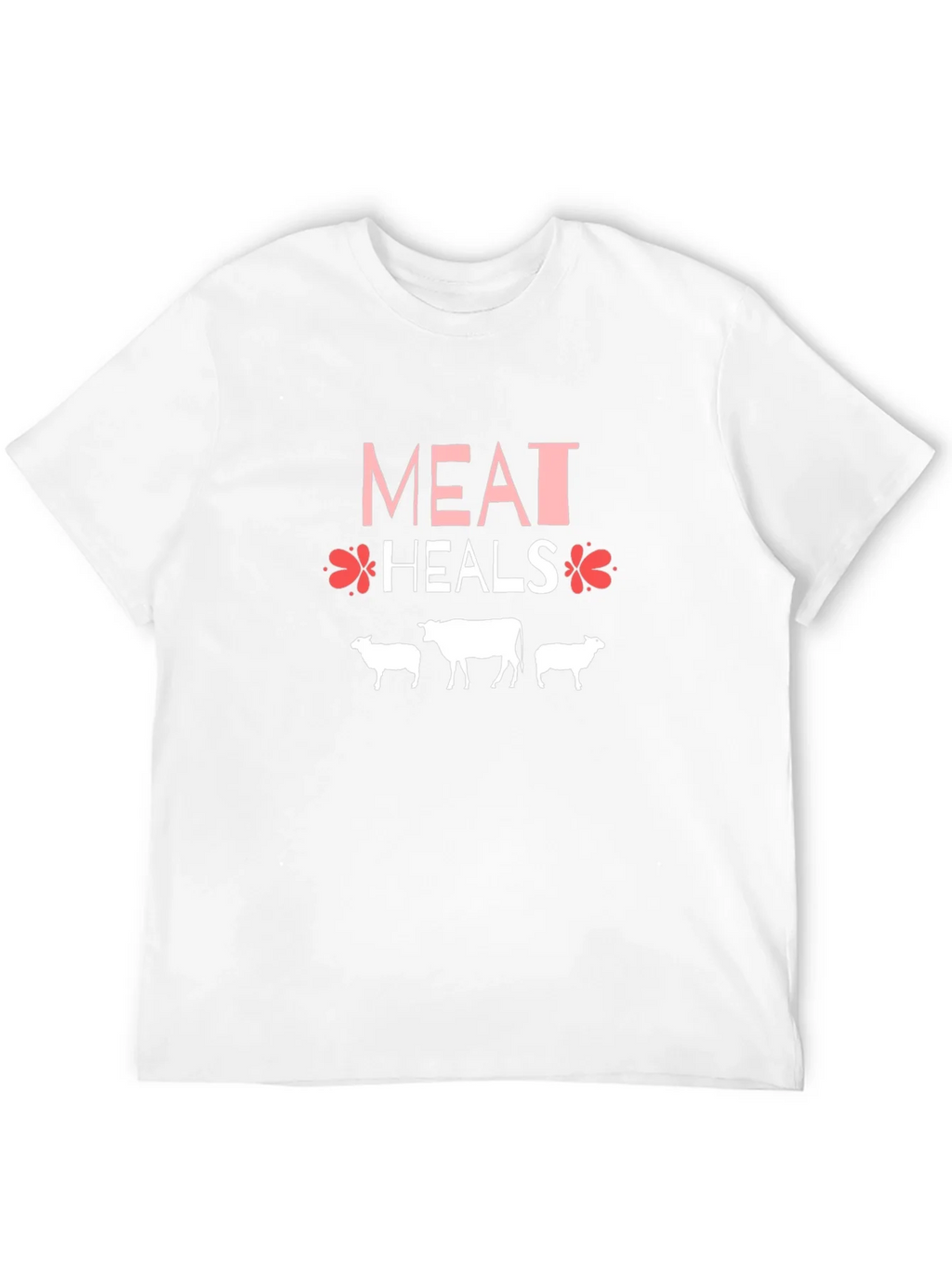 Meat Heals T-Shirt Black Cotton Blend Casual