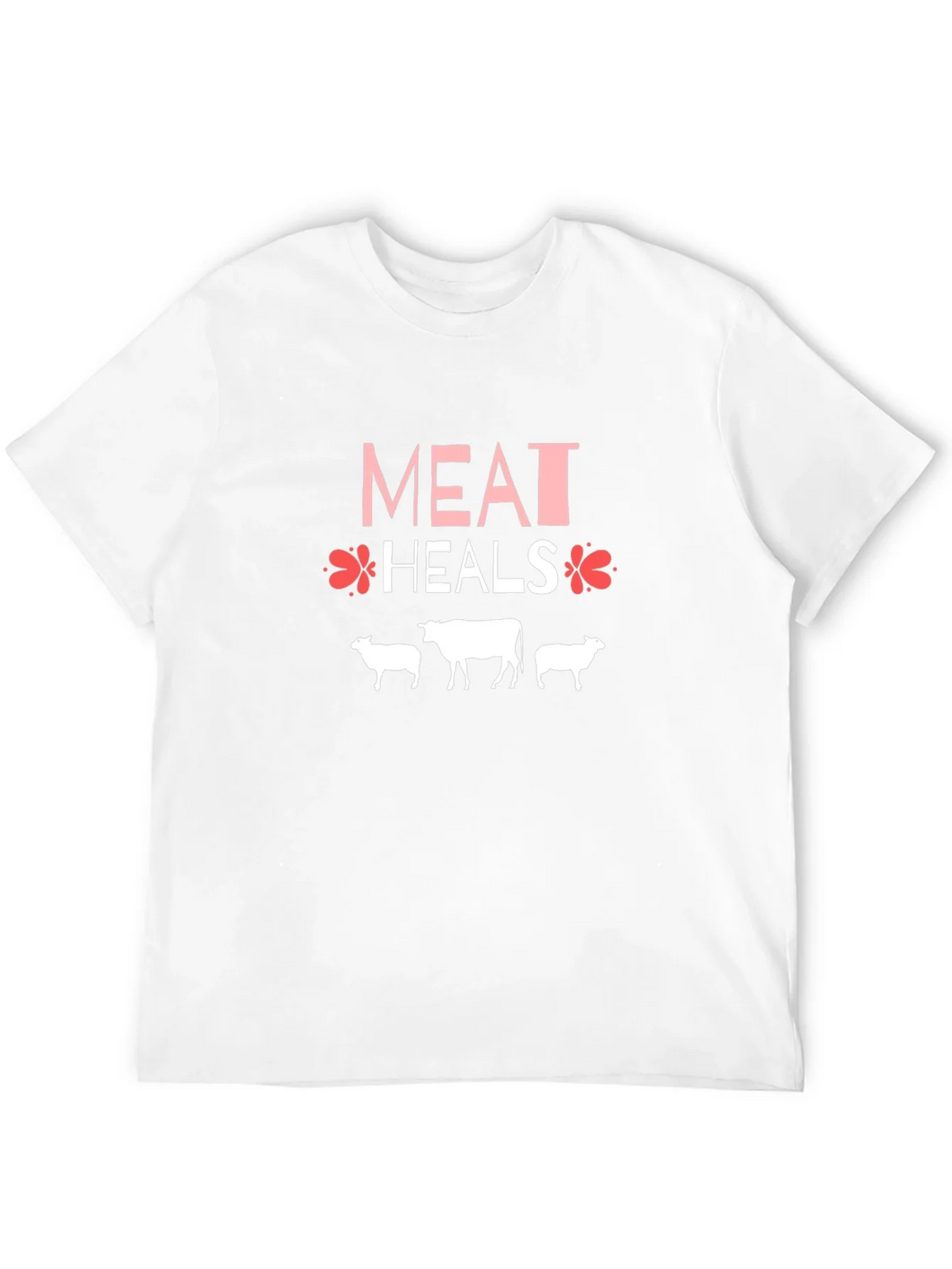 Meat Heals T-Shirt Black Cotton Blend Casual