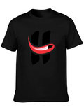 Smiley Face Graphic Tee - Black Cotton T-Shirt