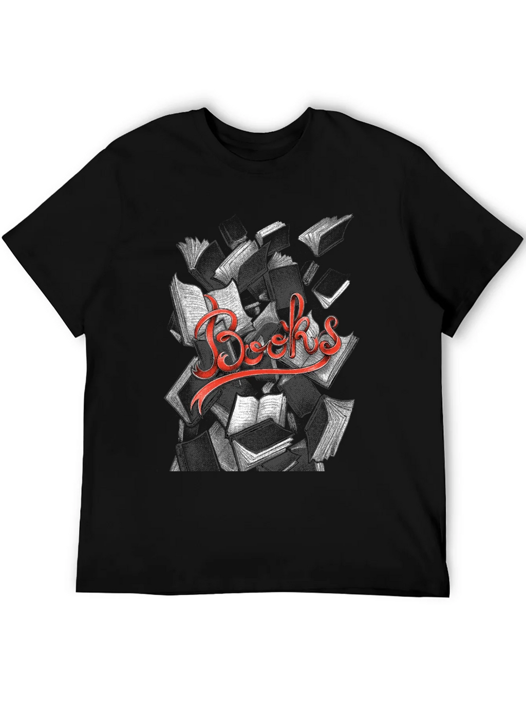 Unique Books Graphic Black T-Shirt