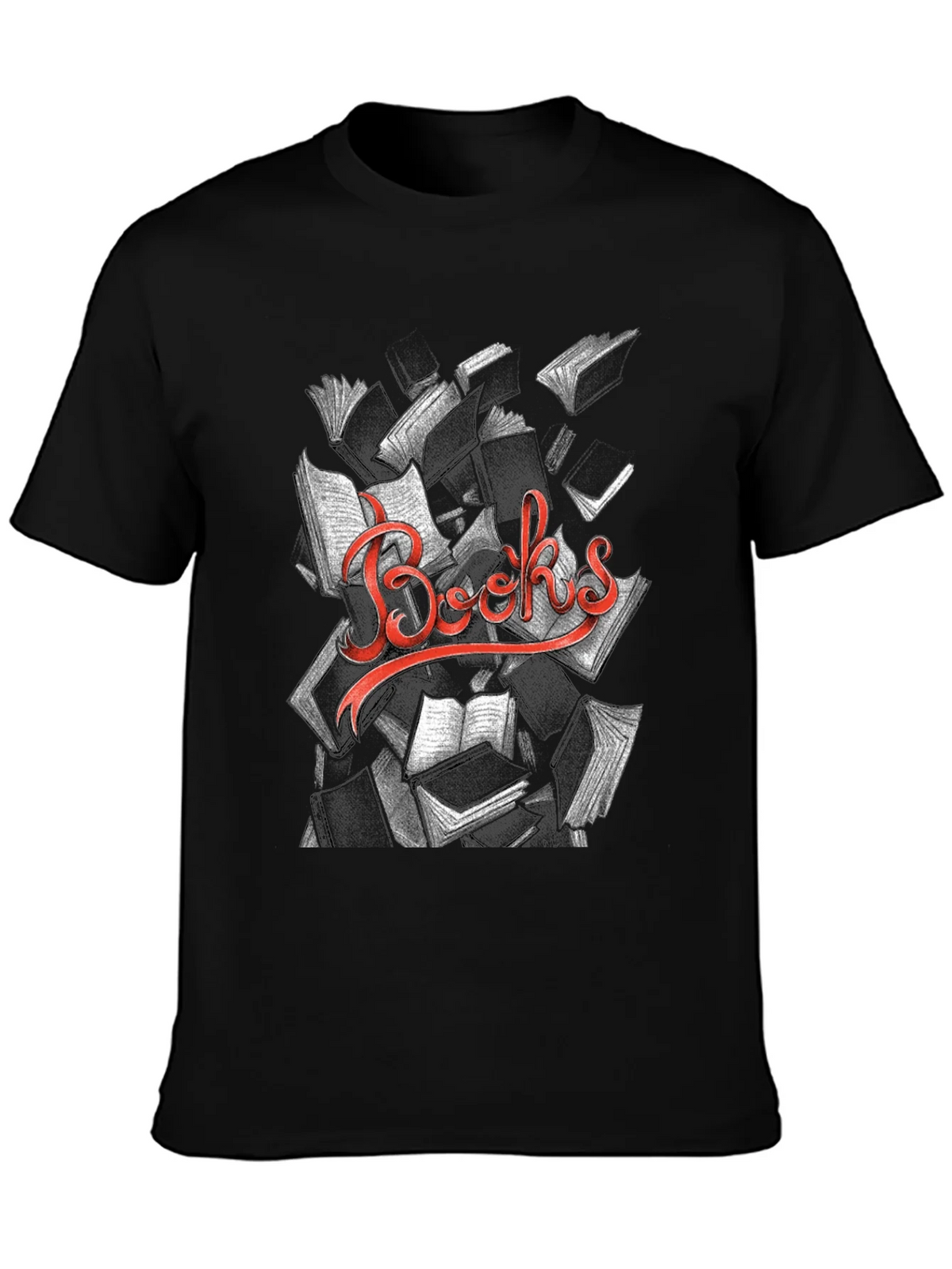 Unique Books Graphic Black T-Shirt