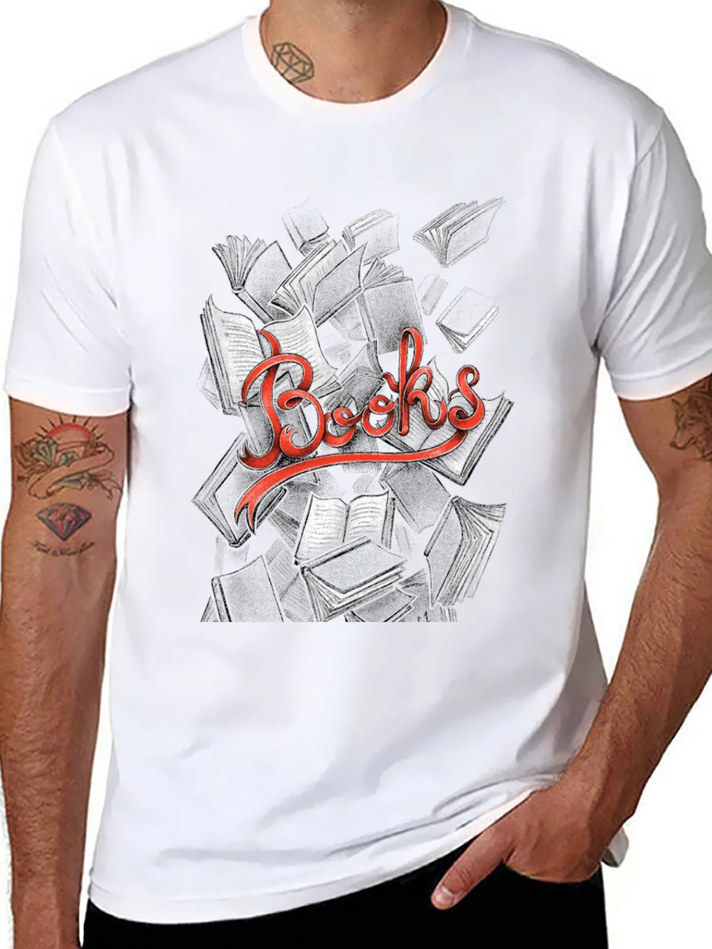 Unique Books Graphic Black T-Shirt