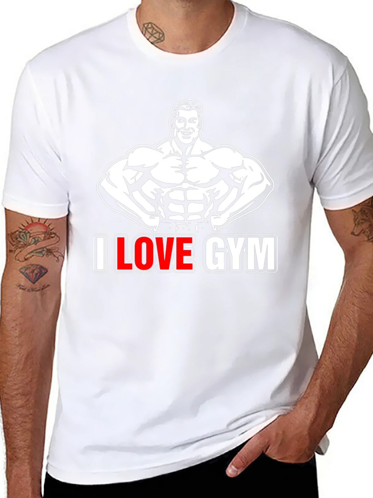 I Love Gym Black Graphic T-Shirt