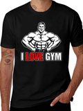 I Love Gym Black Graphic T-Shirt