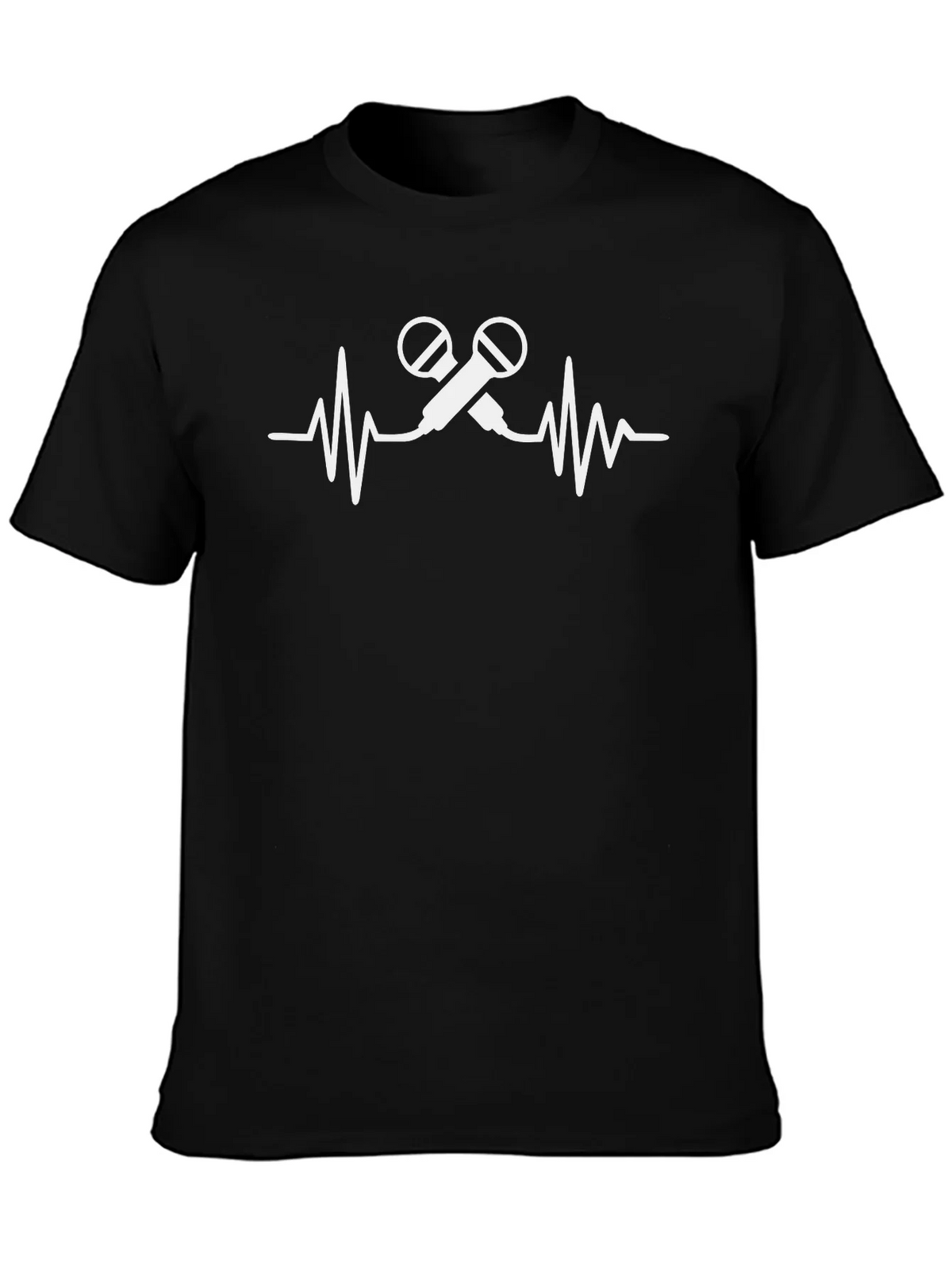 Microphone Heartbeat Black T-Shirt