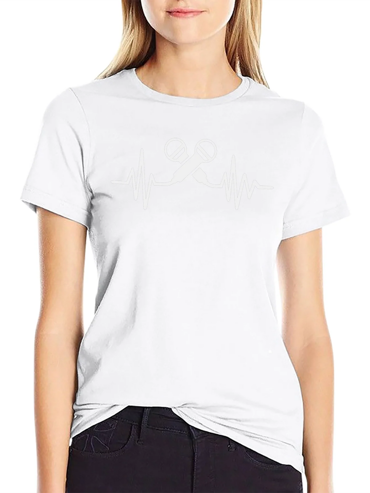 Microphone Heartbeat Black T-Shirt
