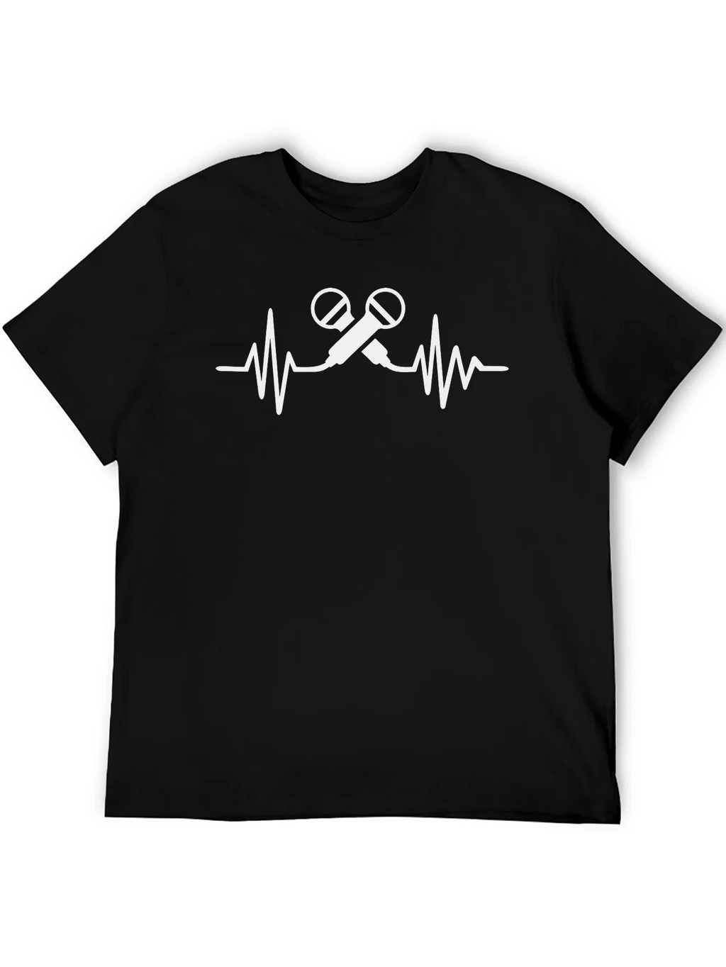 Microphone Heartbeat Black T-Shirt