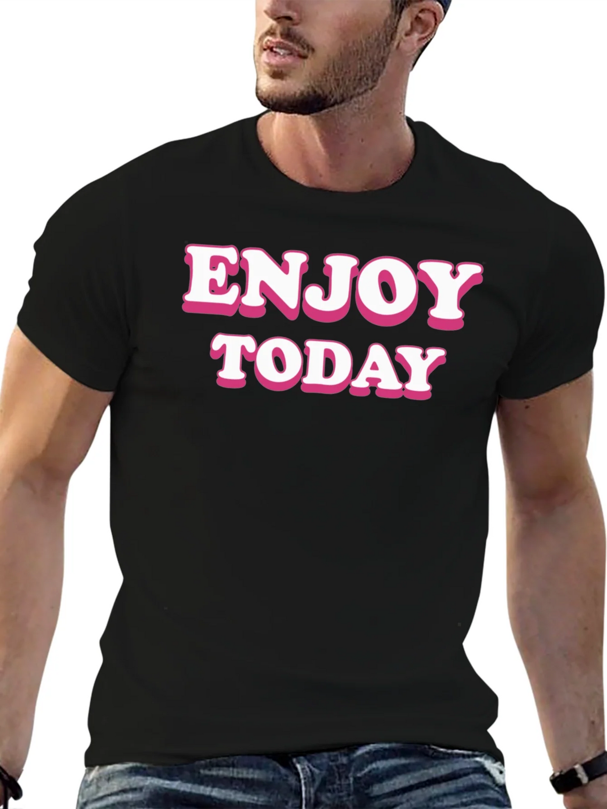 Enjoy Today Black Graphic Tee