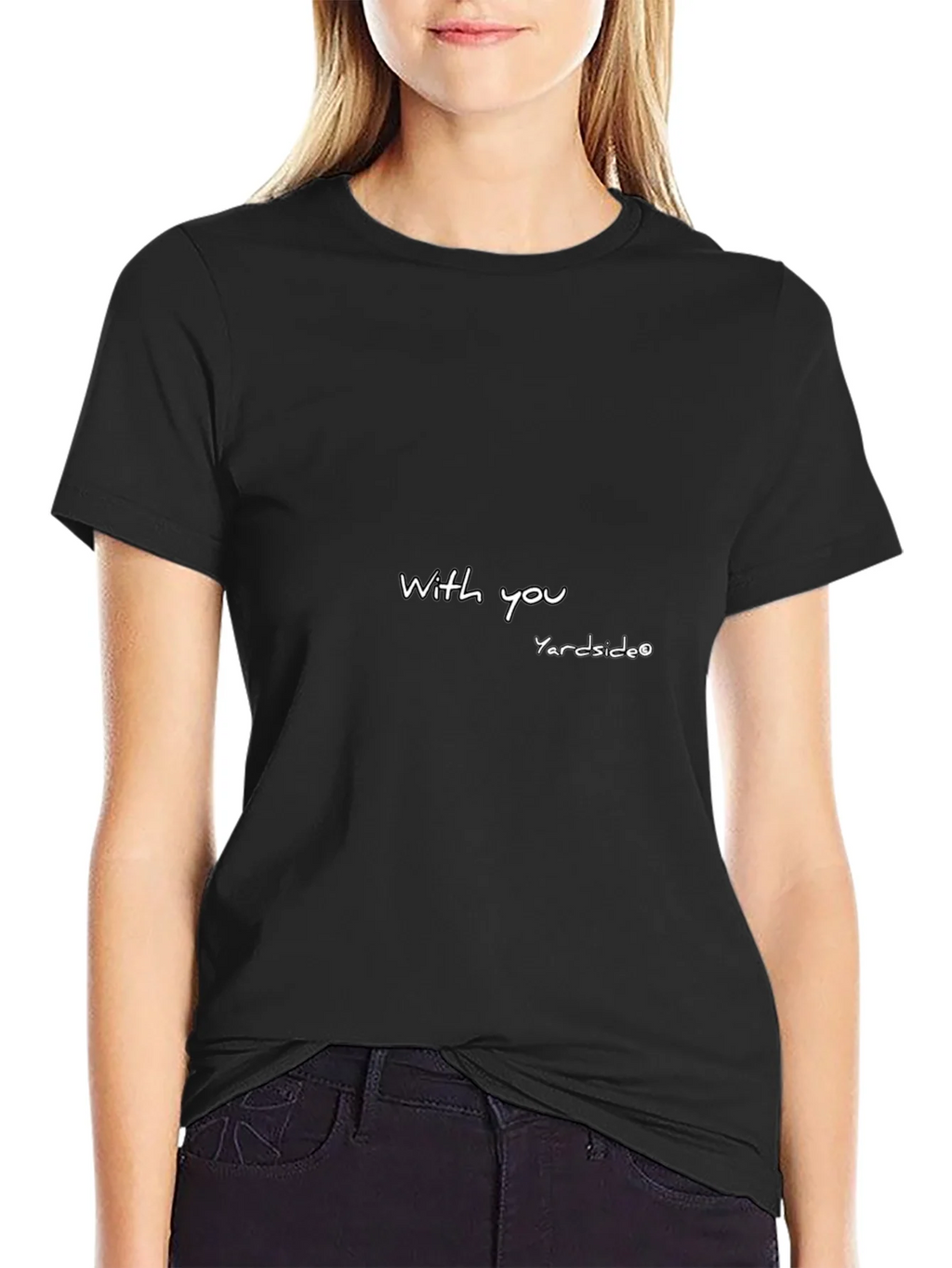 Modern Black T-Shirt with With you Yardside Design