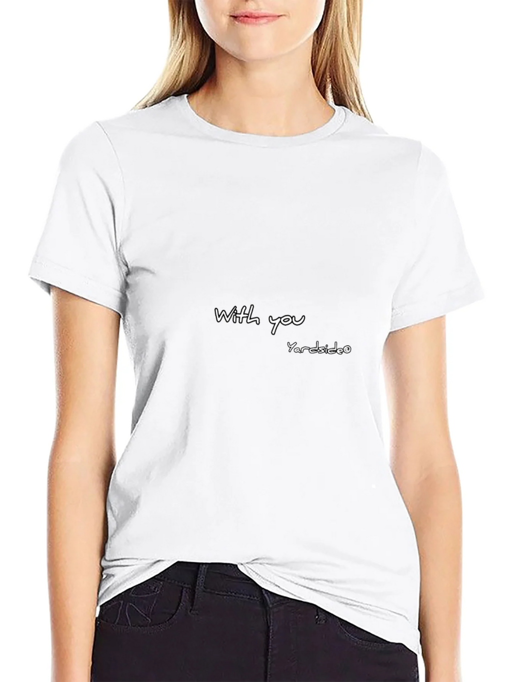 Modern Black T-Shirt with With you Yardside Design