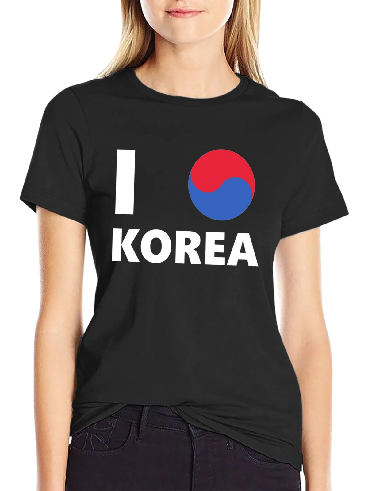 I Love Korea Black T-Shirt - Stylish Korean Pride Tee