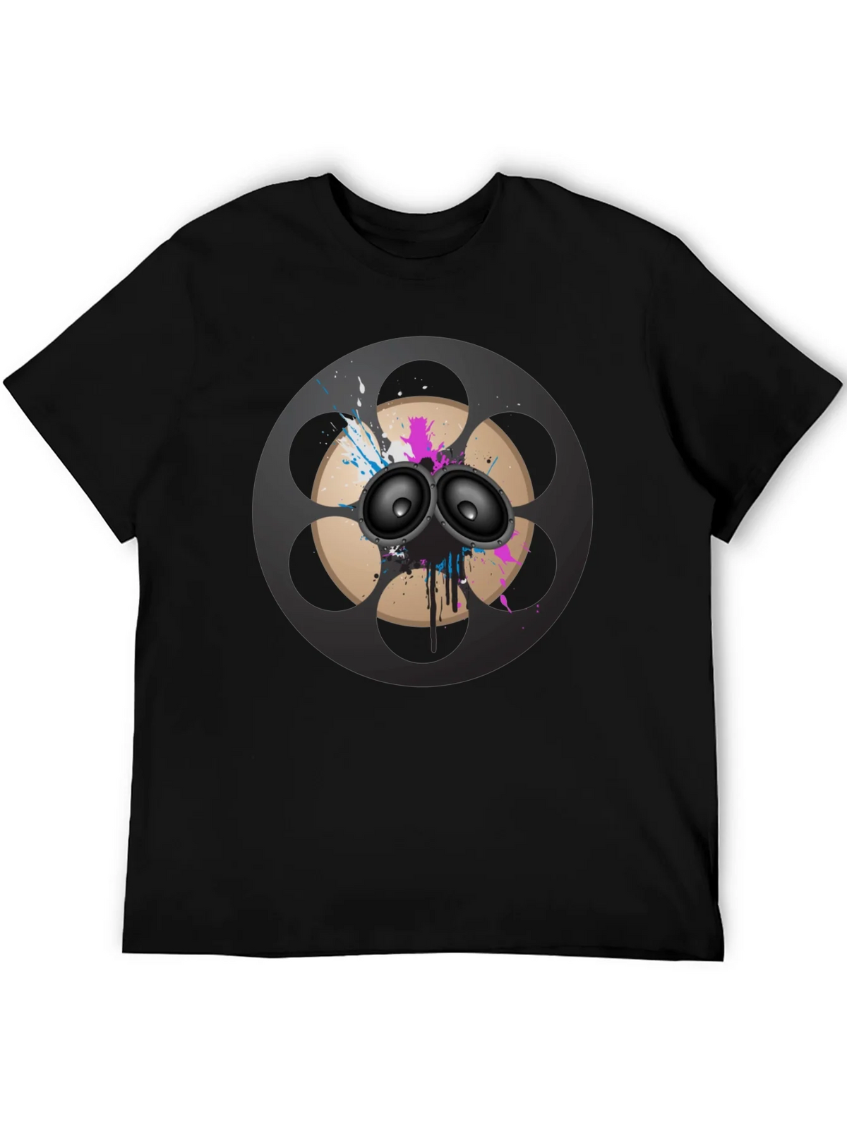 Retro Film Reel Speaker Graphic T-Shirt