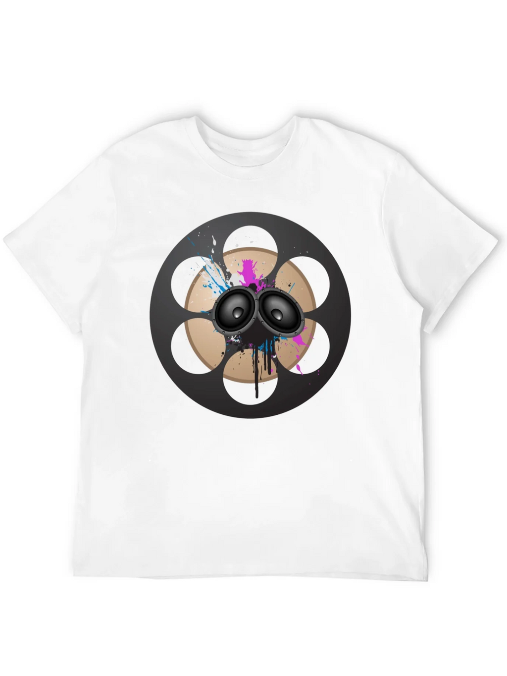 Retro Film Reel Speaker Graphic T-Shirt