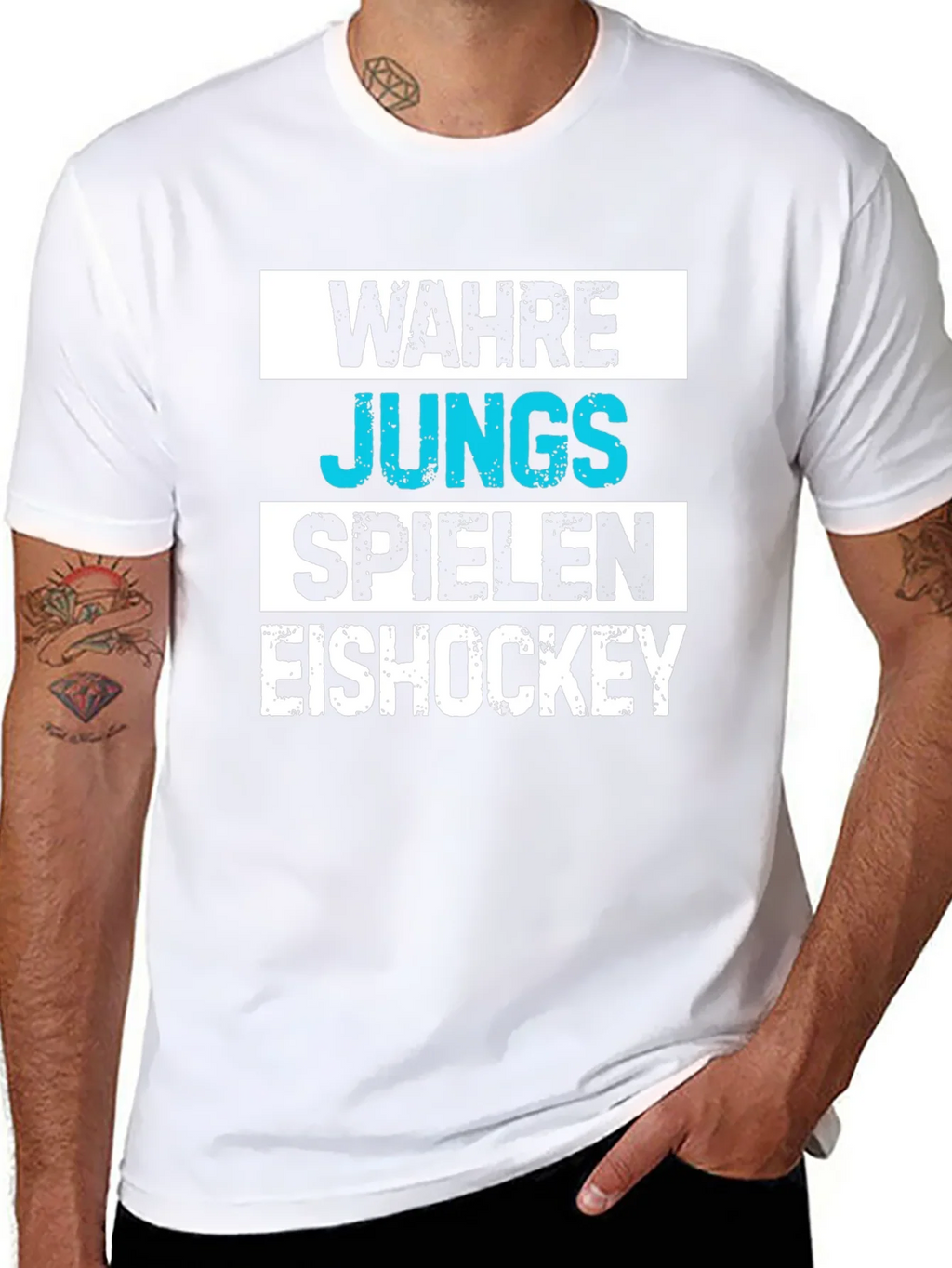 Wahre Jungs Spielen Eishockey Black T-Shirt
