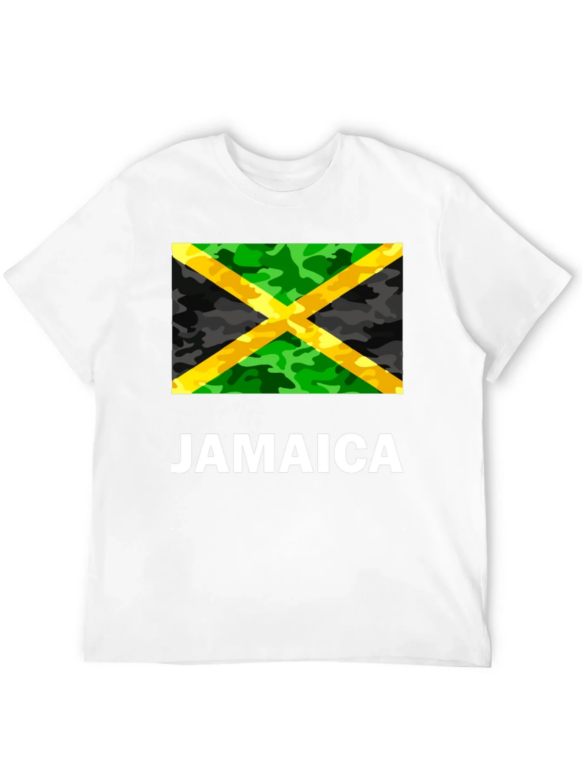 Jamaica Flag Camo Print T-Shirt