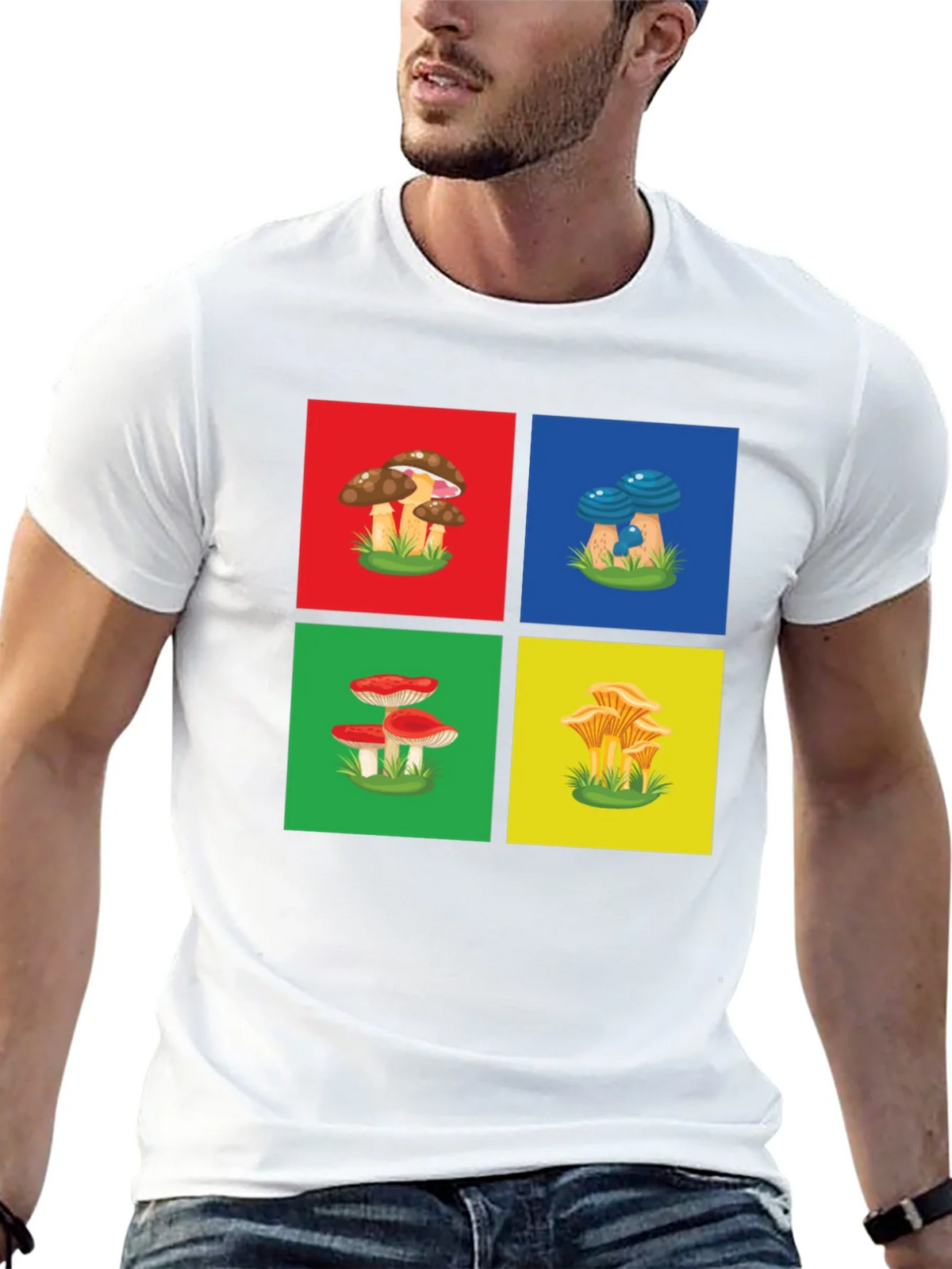 Mushroom Art Graphic T-Shirt - Funky Nature Tee