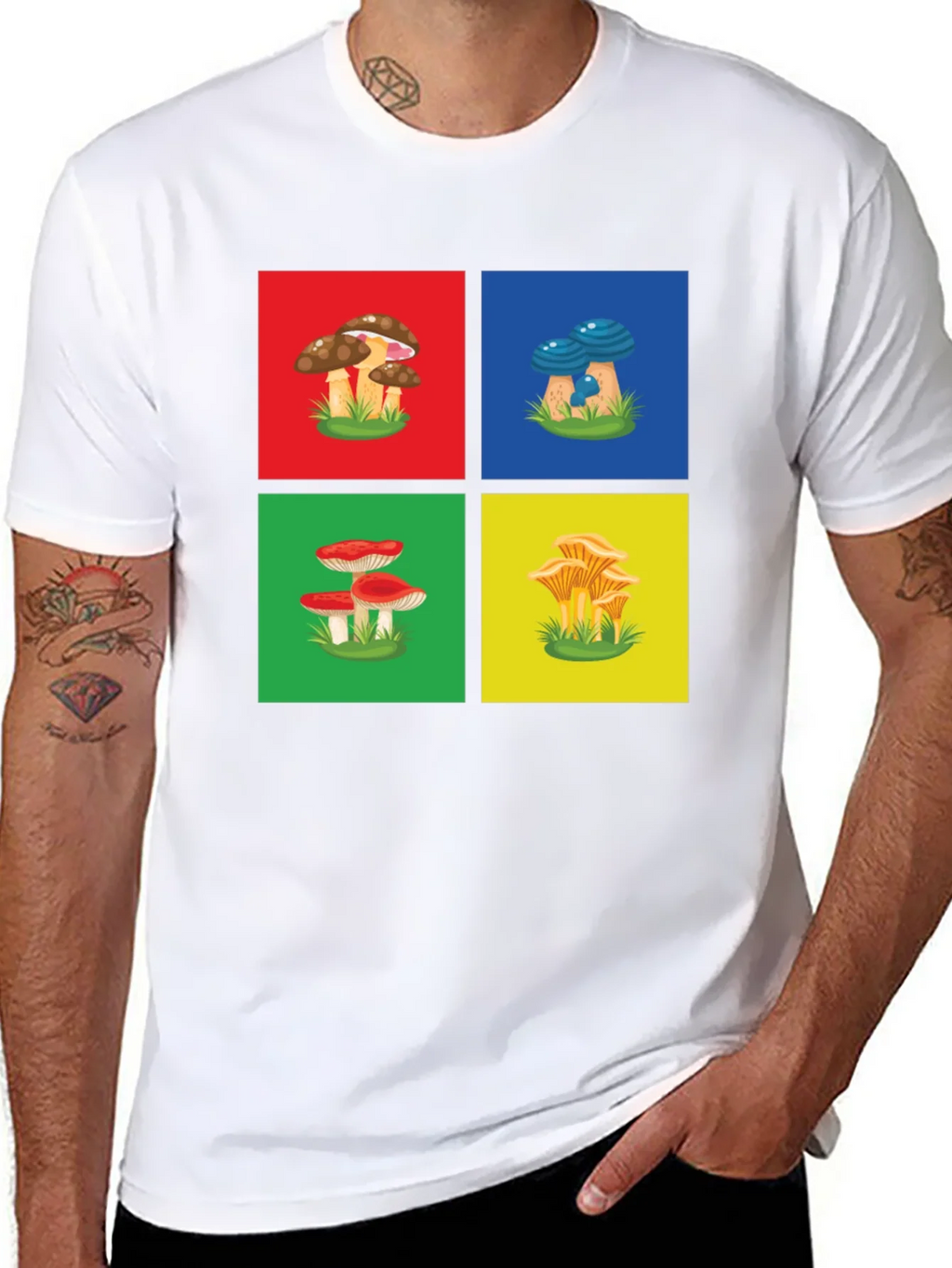Mushroom Art Graphic T-Shirt - Funky Nature Tee