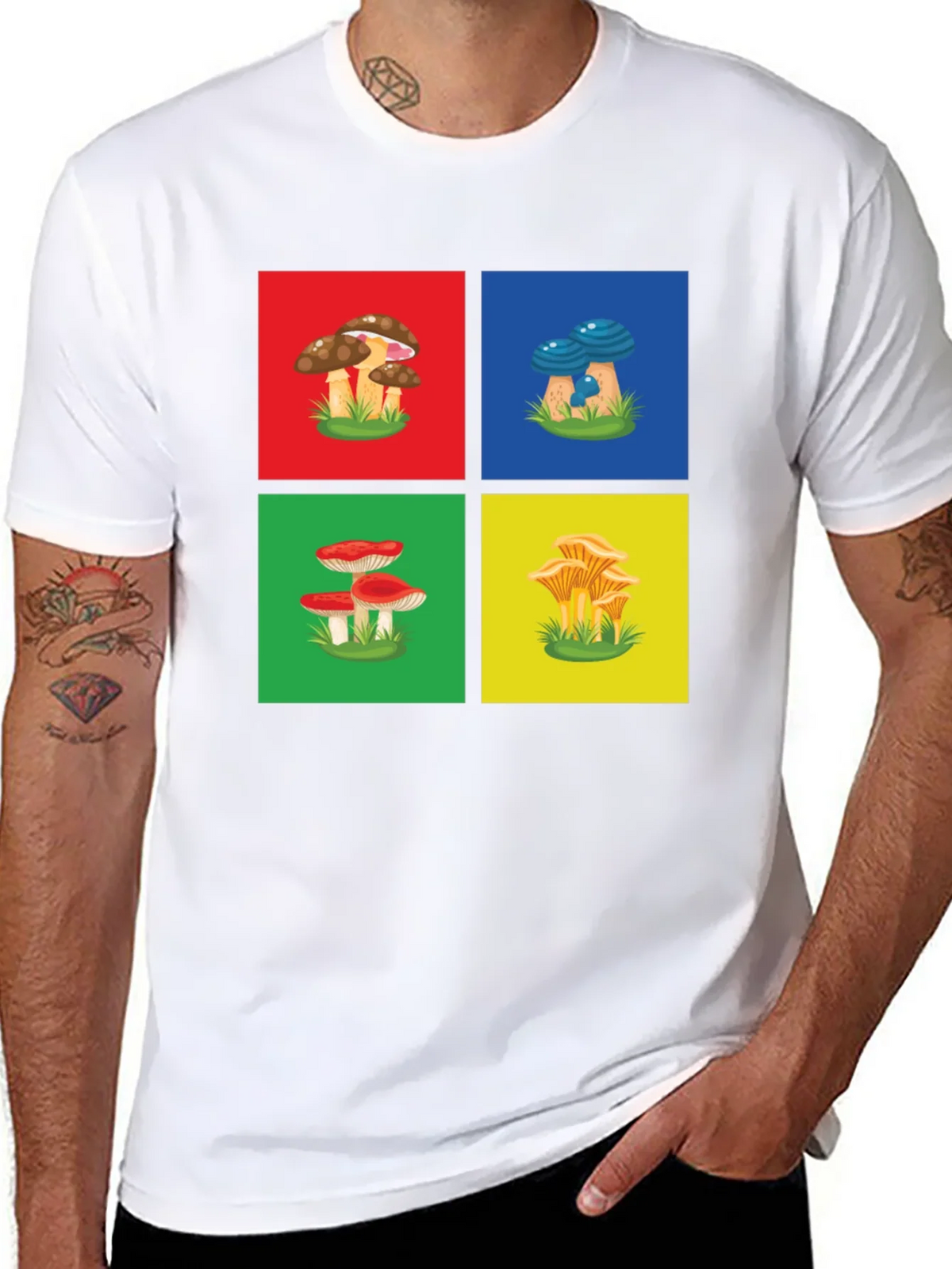 Mushroom Art Graphic T-Shirt - Funky Nature Tee