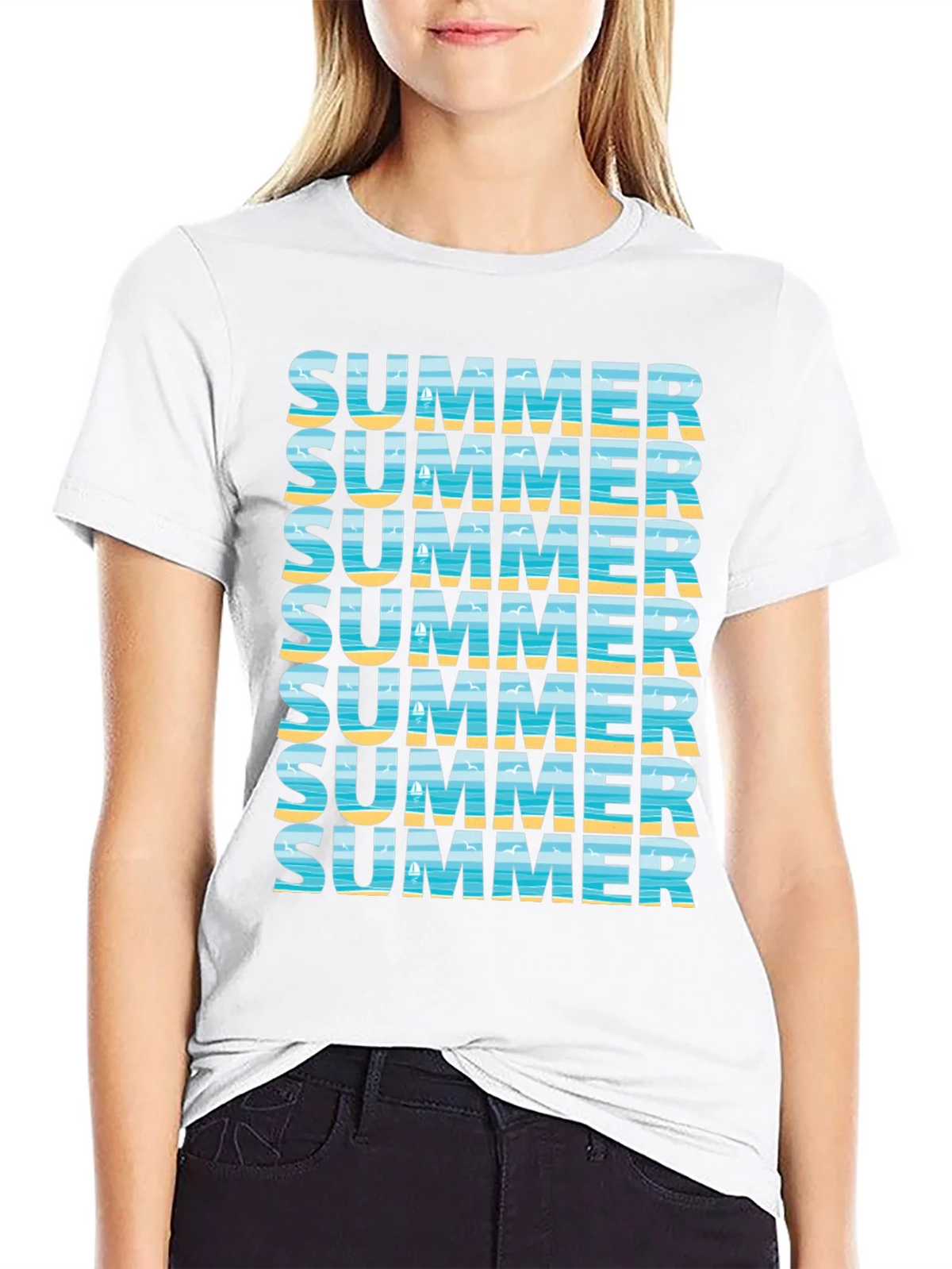 Summer Vibes Graphic Tee - Beach Design