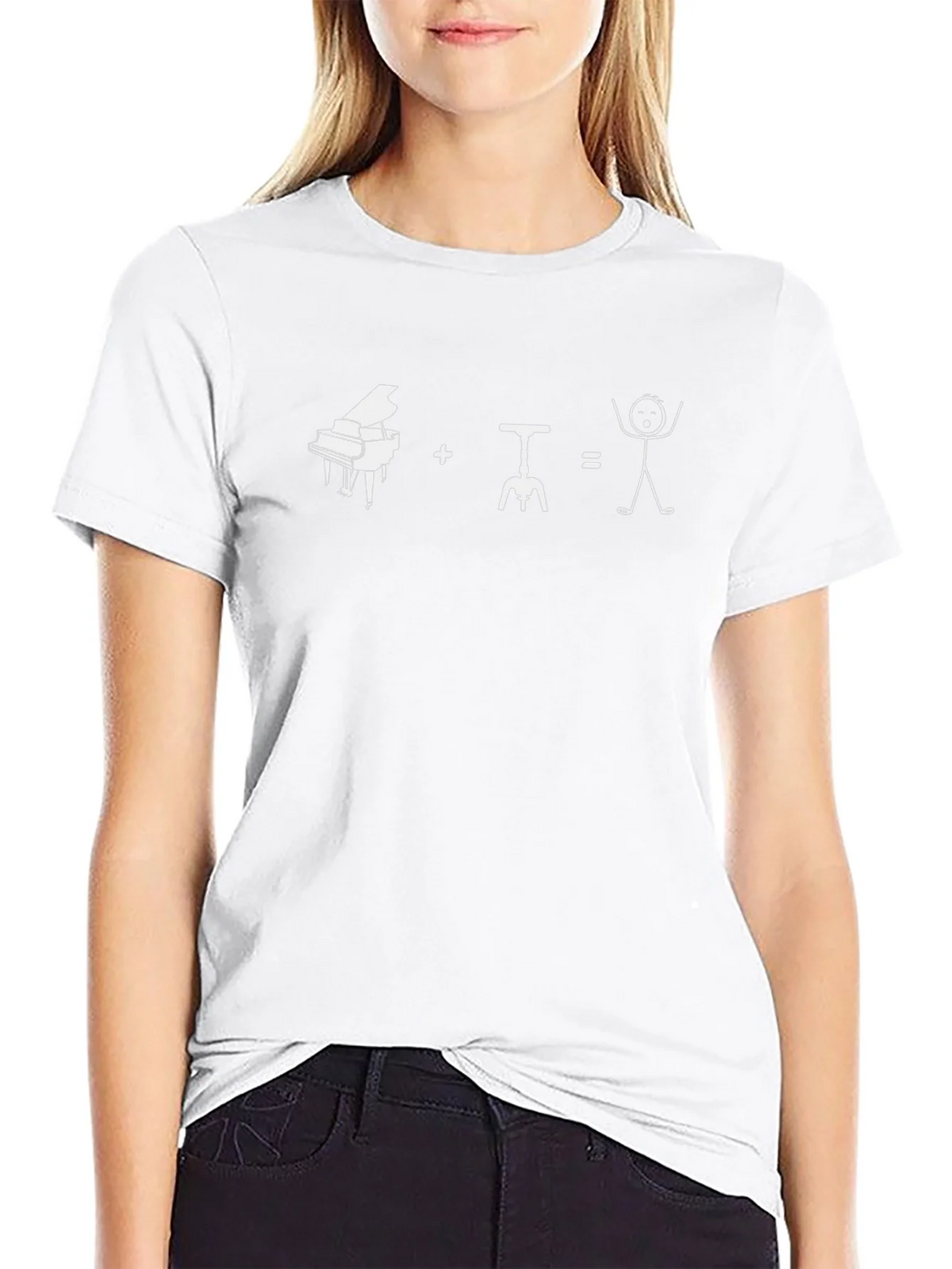 Piano + Wine = Happiness Graphic Tee