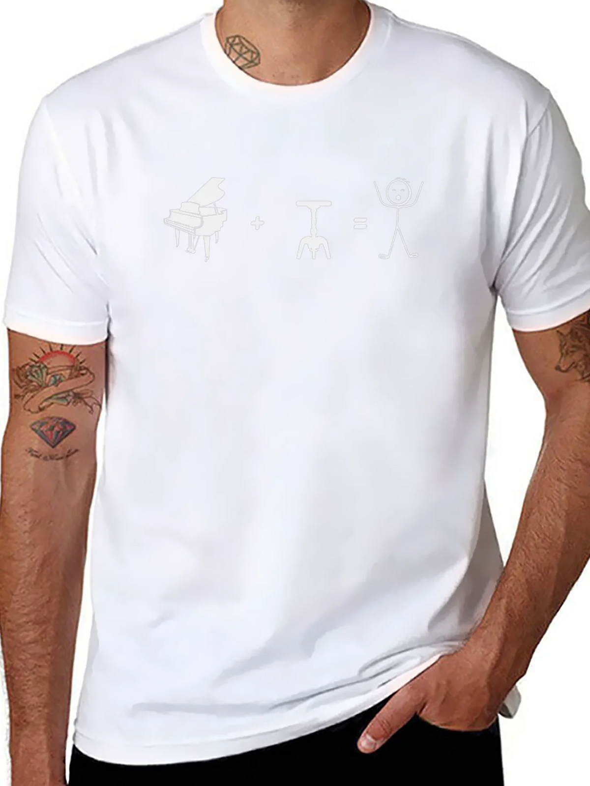 Piano + Wine = Happiness Graphic Tee