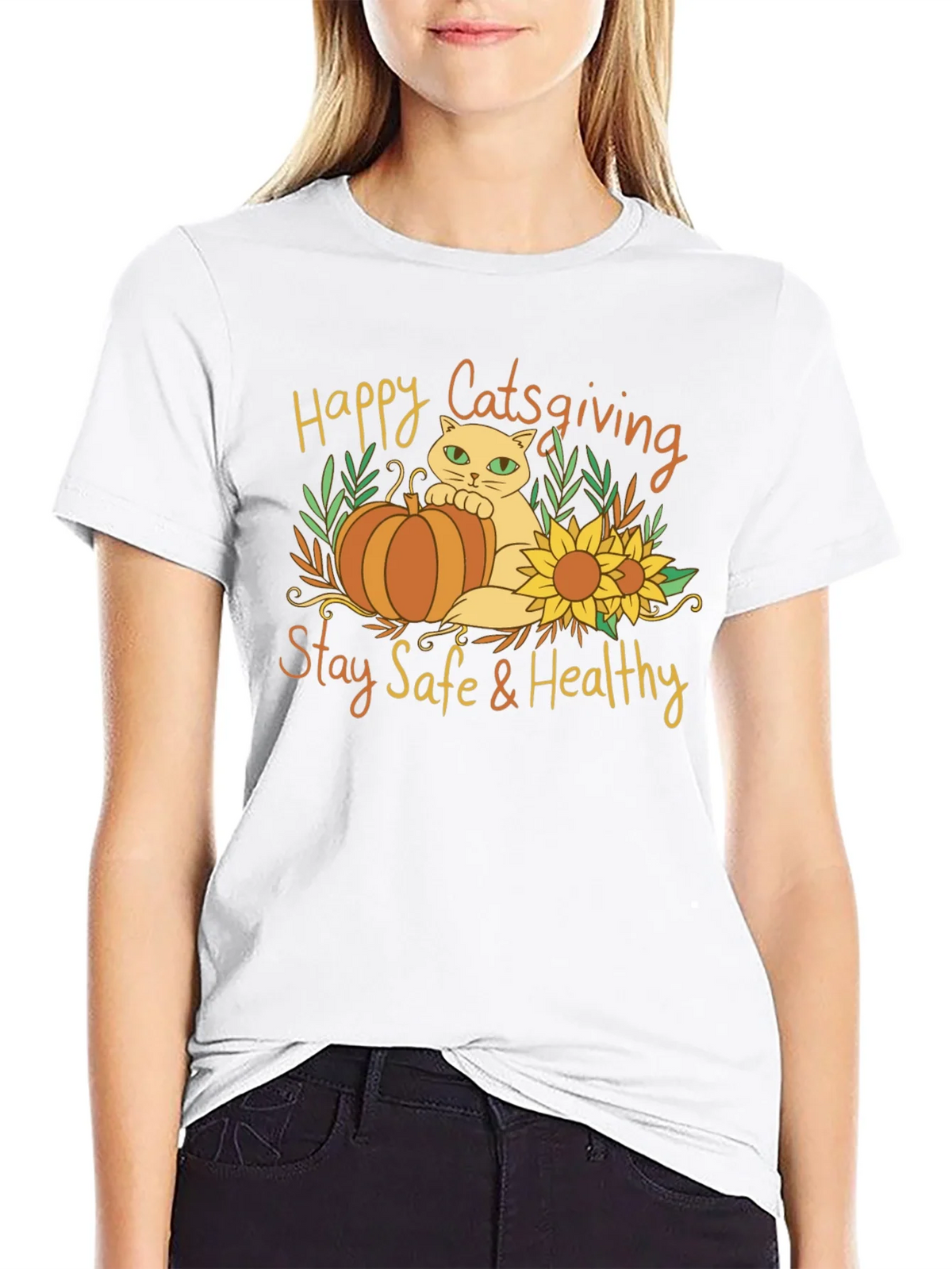 Happy Catsgiving T-Shirt - Stay Safe & Healthy