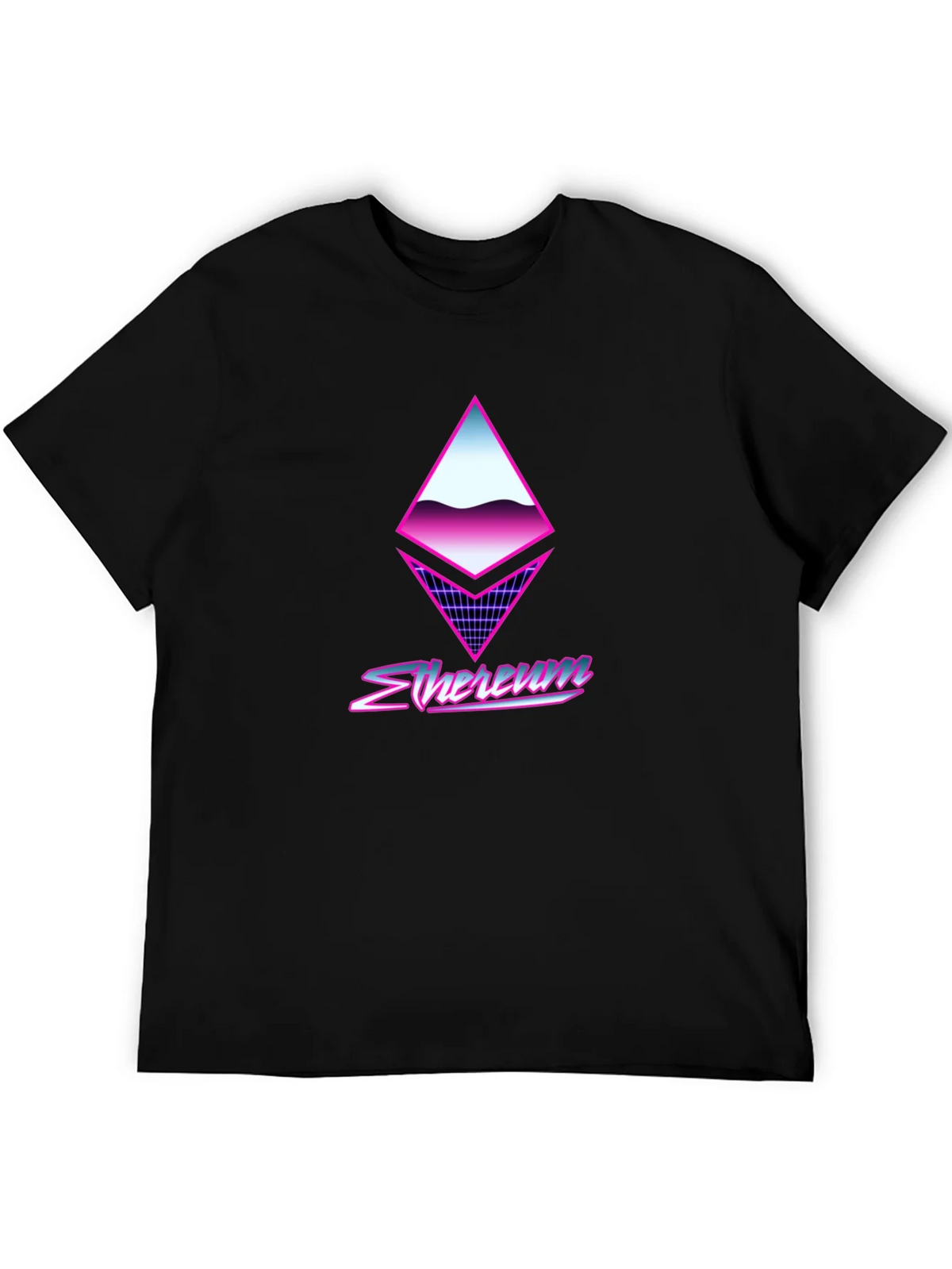 Retro Ethereum Crypto Black T-Shirt