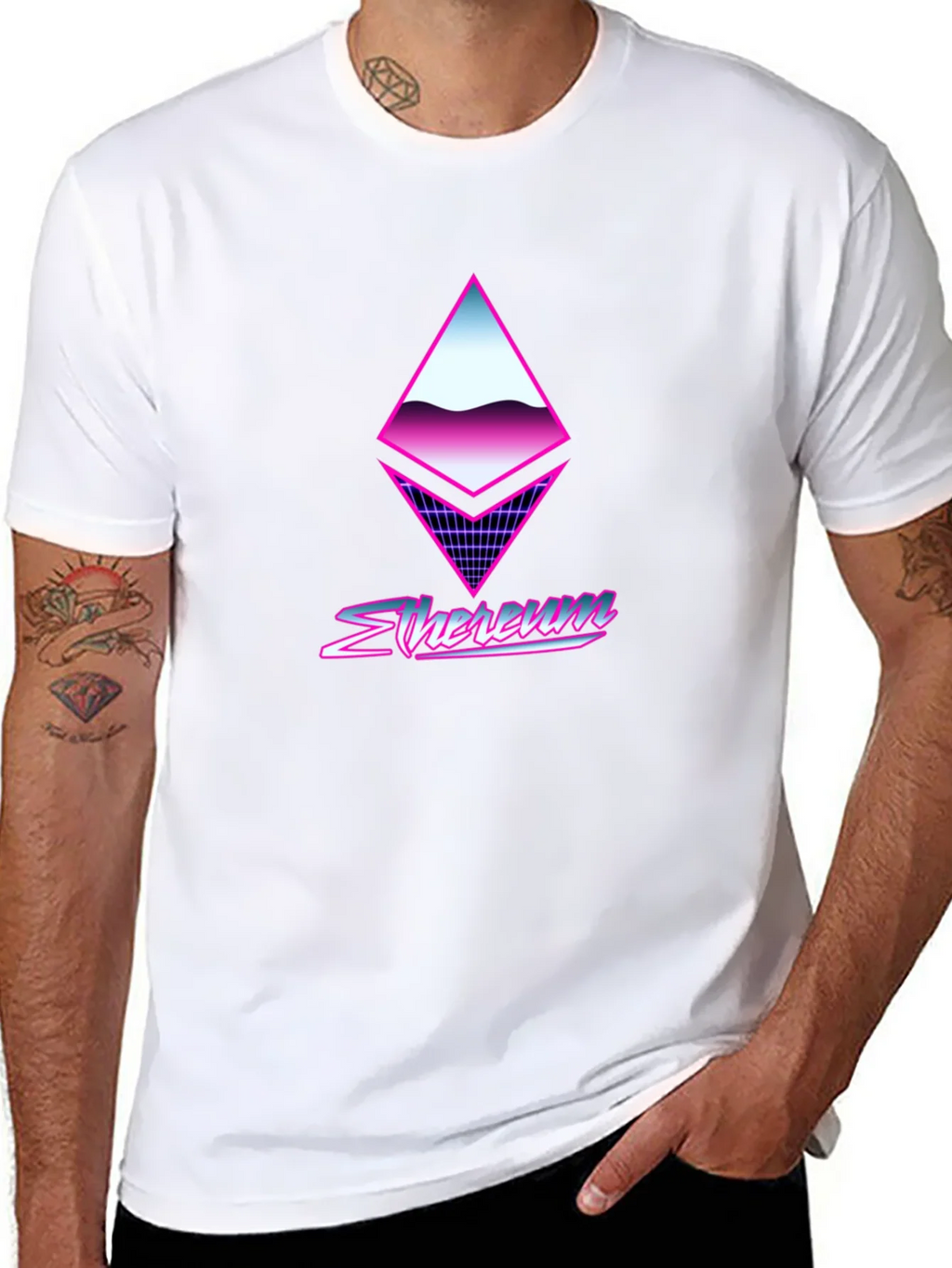Retro Ethereum Crypto Black T-Shirt