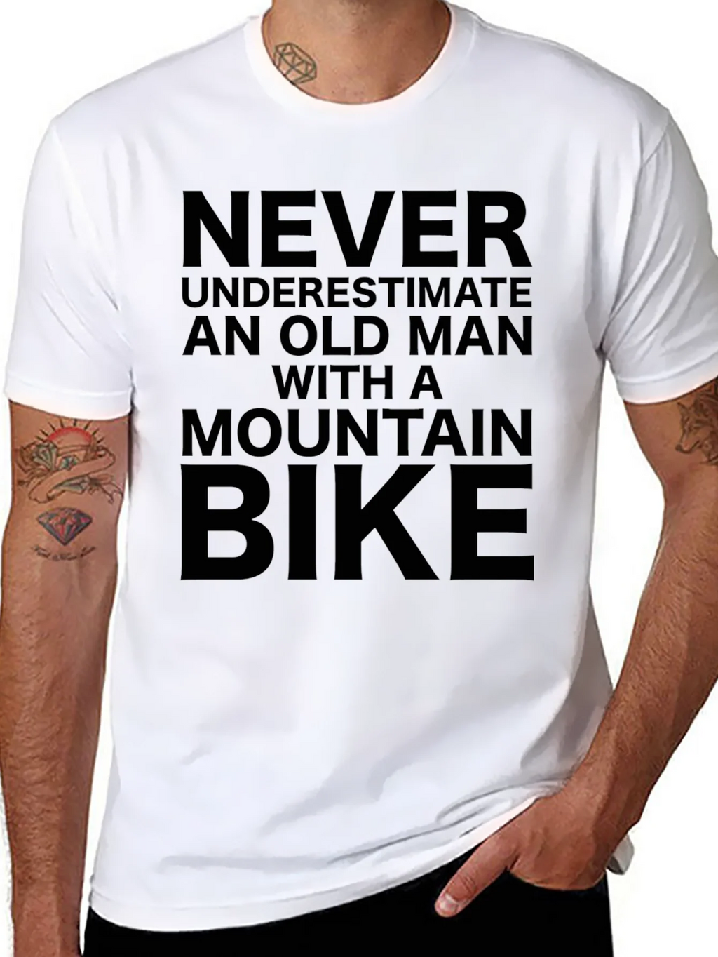 Never Underestimate Old Man Mountain Bike T-Shirt