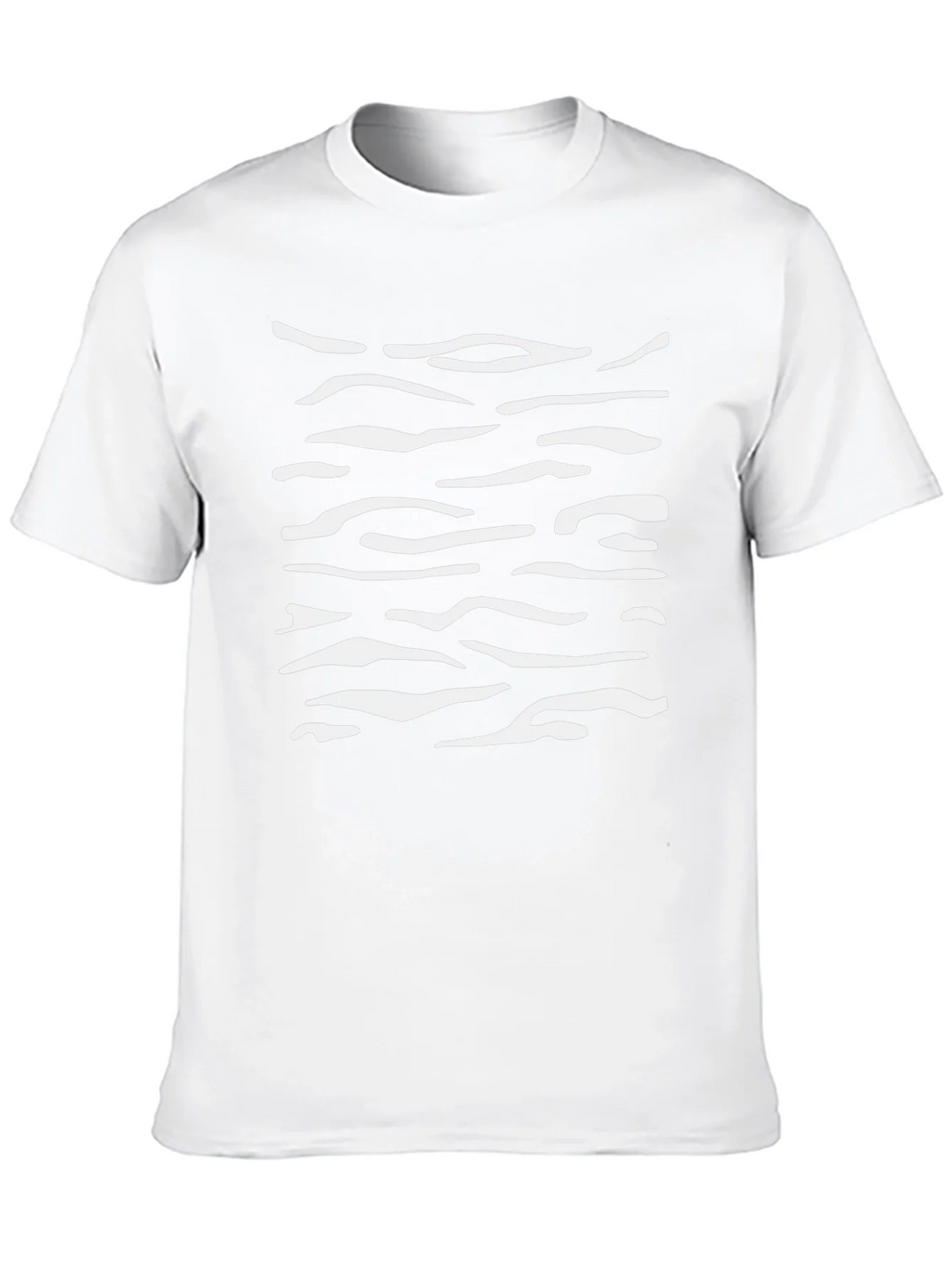Mens Black T-Shirt with White Abstract Stripes