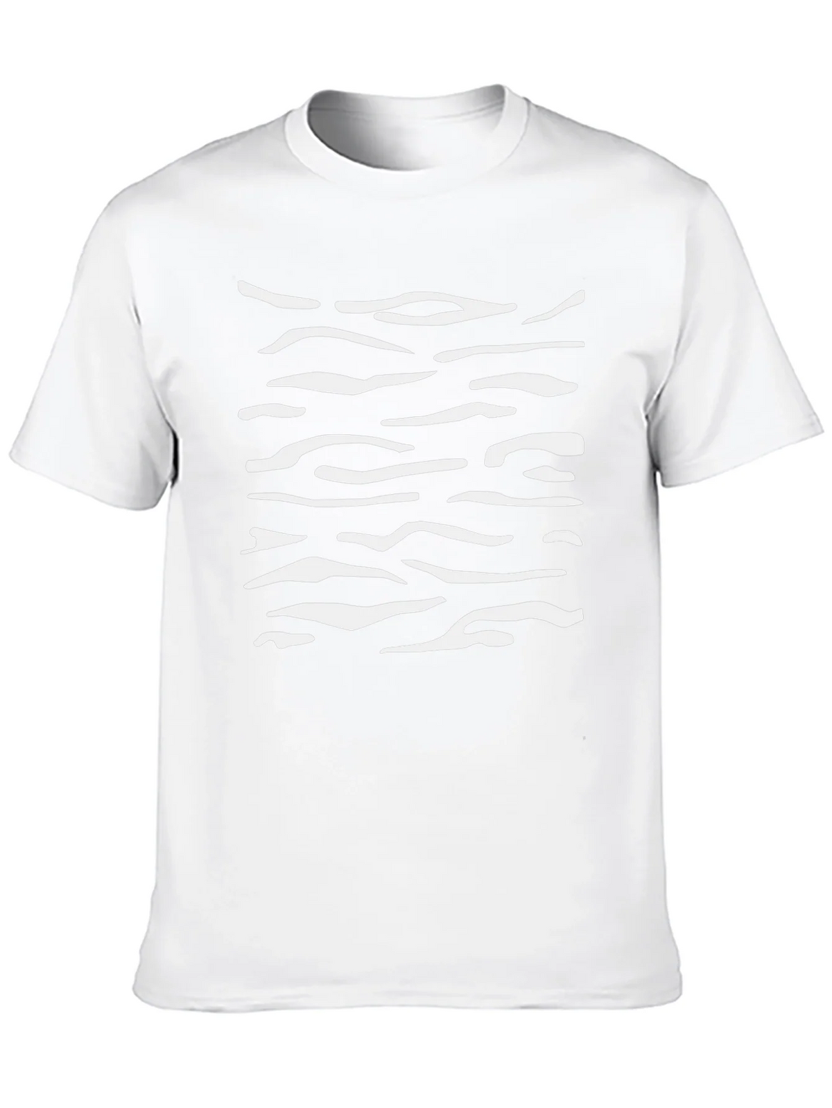 Mens Black T-Shirt with White Abstract Stripes