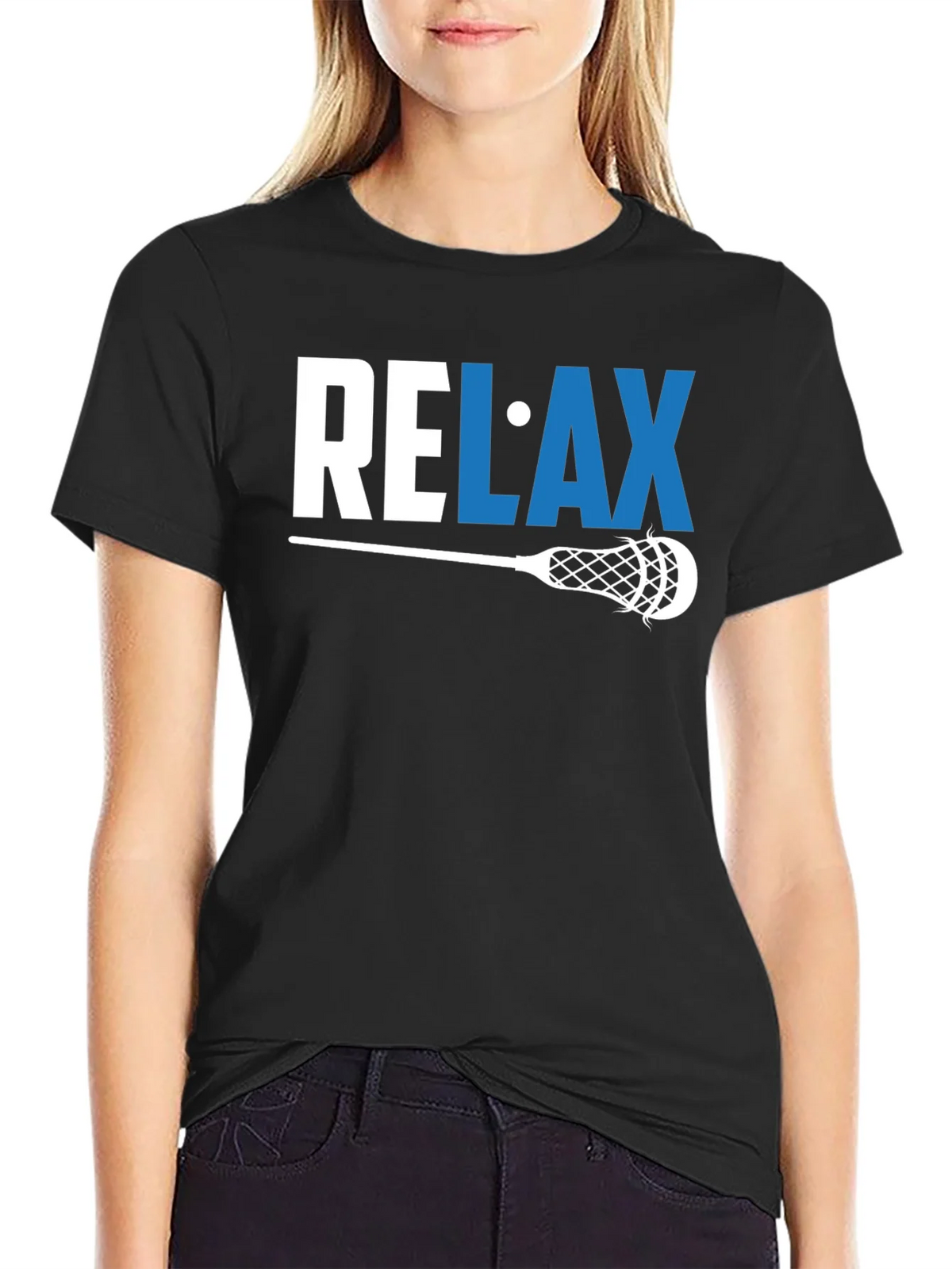 Relax Lacrosse Graphic Tee - Mens Black T-Shirt