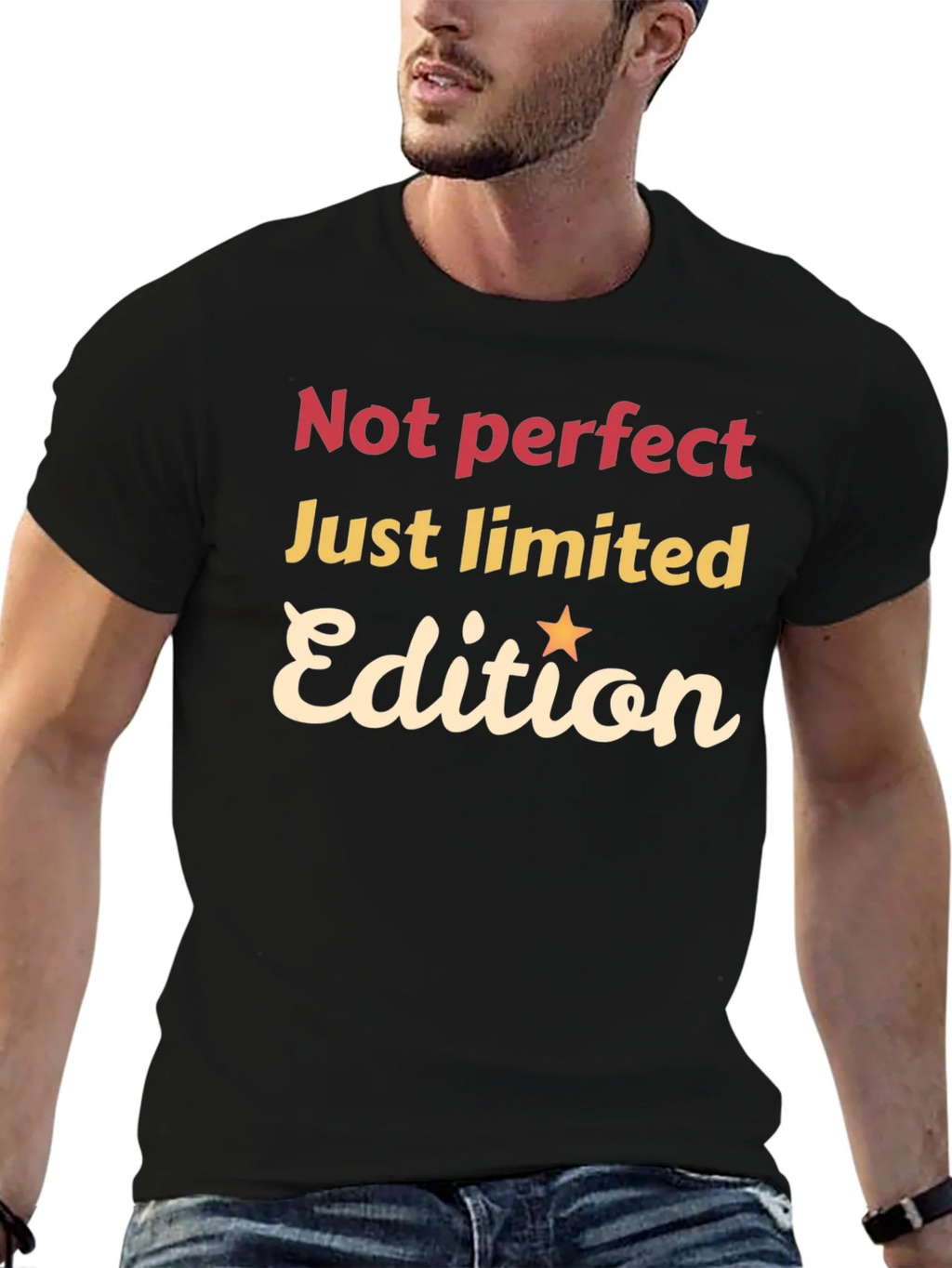 Not Perfect Just Limited Edition Black Graphic Tee